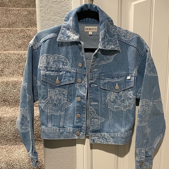 FIORUCCI ALL OVER ANGELS DENIM JACKET BLUE - Picture 11 of 13